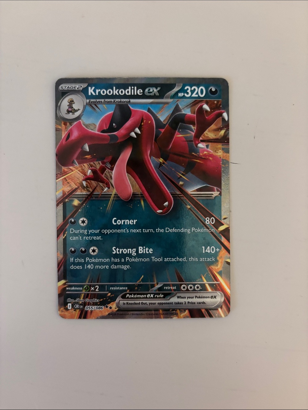 Pokemon Krookodile ex Card - Red & Blue